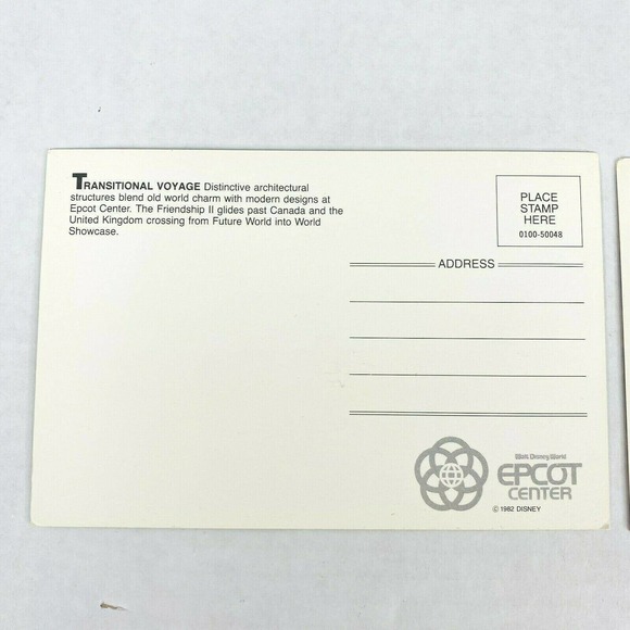 Set of 2 VTG 1982 Disney Epcot Center Postcards - Picture 5 of 8